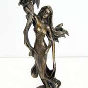 Dragon Lady Candle Holder Bronze Sculpture