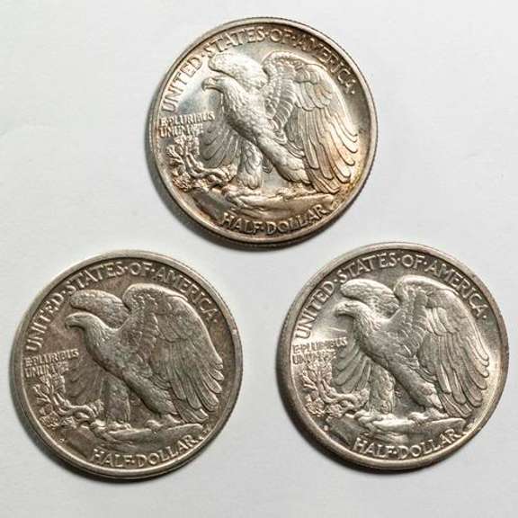 1939 Uncirculated &1941 D S Near Unc Walker Halves