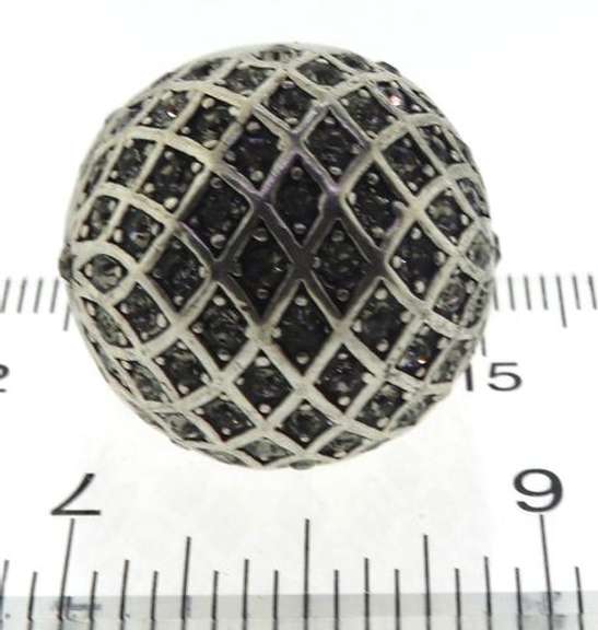 Stainless Fossil Dome Swarovski Crystal Ring