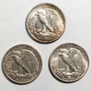 1939 Uncirculated &1941 D S Near Unc Walker Halves