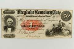 $50 Virginia Treasury Note Oct 15 1862 Series