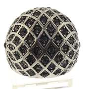 Stainless Fossil Dome Swarovski Crystal Ring