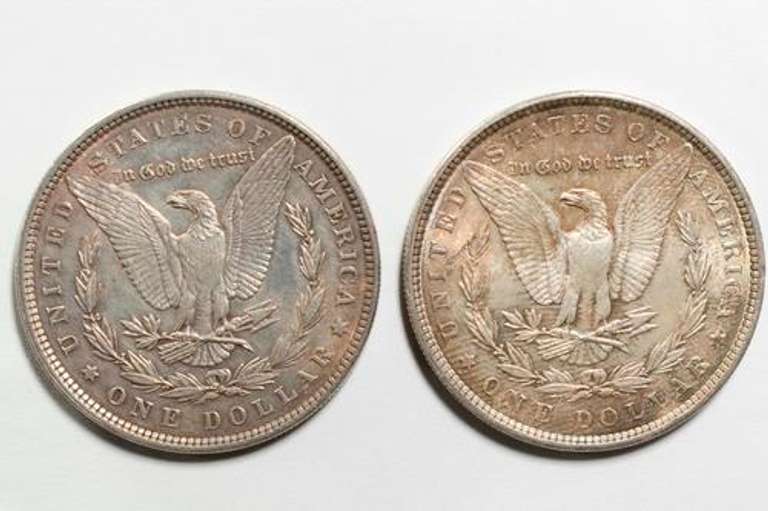 2 1886 Uncirculated Morgan Dollars