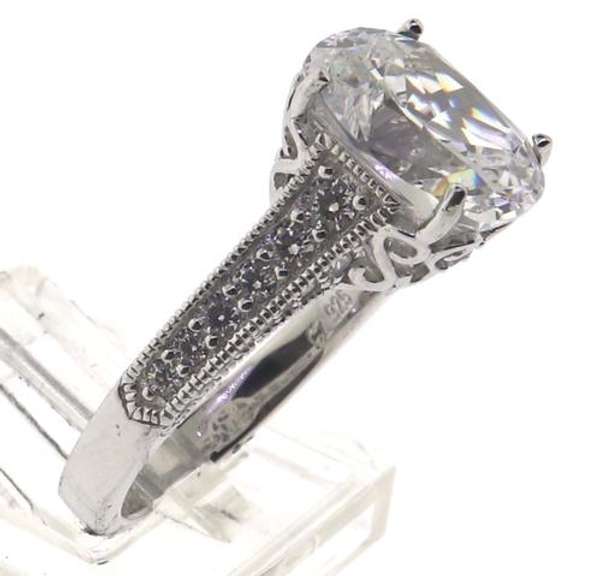 Sterling Silver Cushion Cut CZ Ring