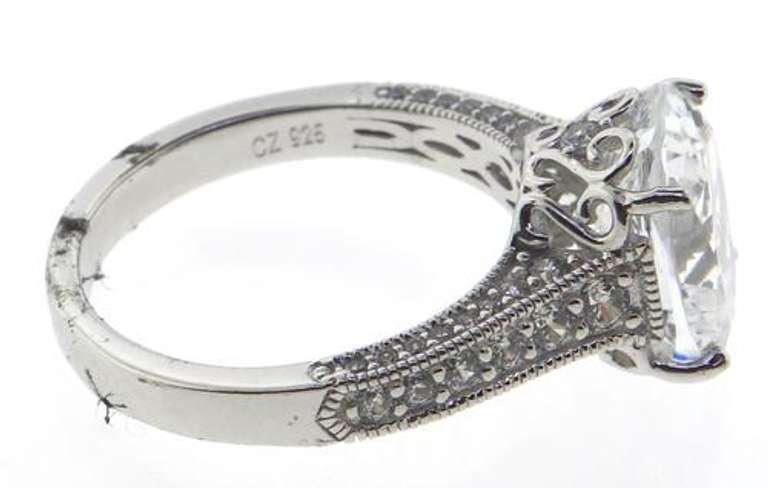 Sterling Silver Cushion Cut CZ Ring