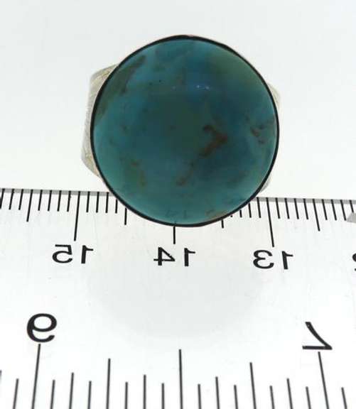 Large Round Turquoise Sterling Silver Ring