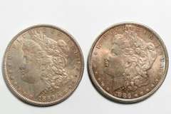 2 1886 Uncirculated Morgan Dollars