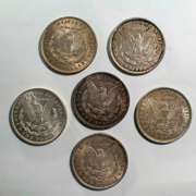 6 1921 Mostly Near Unc & Unc Morgan Silver Dollars