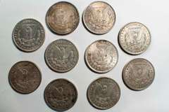 10 Mostly Different  Morgan Dollars