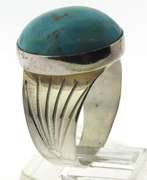 Large Round Turquoise Sterling Silver Ring