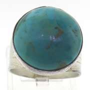 Large Round Turquoise Sterling Silver Ring