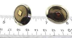 Howard Nelson Signed Oval Southwestern Earrings