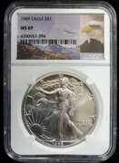 1989 Certified Silver Eagle MS69 NGC