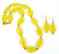 Italian Murano Art Glass Necklace & Earrings