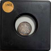 1862 Uncirculated 3 Cent Silver