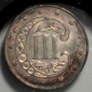 1862 Uncirculated 3 Cent Silver