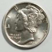 1938 D Choice Gem BU Mercury Dime