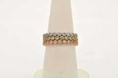 LADIES 14 KT TRI COLOR 3 DIAMOND RING SET