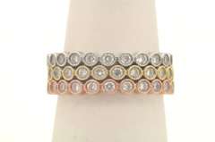 LADIES 14 KT TRI COLOR 3 DIAMOND RING SET