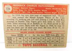 Fred Hutchinson, Tigers 1959 Topps Baseball Card