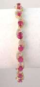 Fabulous Natural Ruby & White Sapphrie Bracelet in Vermeil