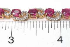 Fabulous Natural Ruby & White Sapphrie Bracelet in Vermeil