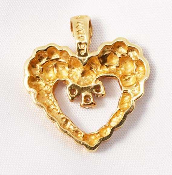Unique Heart and Diamond Pendant in 14K