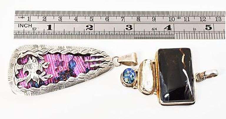 Pair of Bold Pendants in Sterling Silver