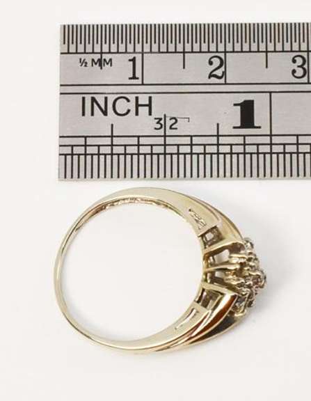 Modern Multi-Diamond Ring in 10K White Gold