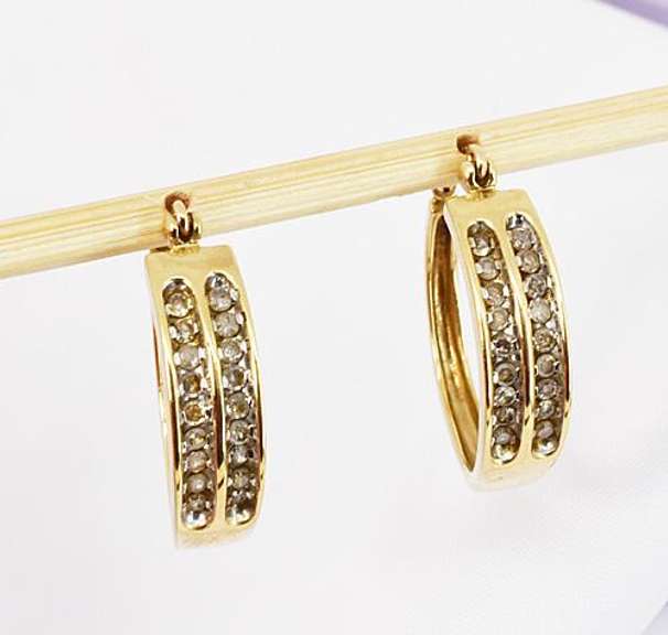 Classy Channel Set Diamond Earrings in 10K