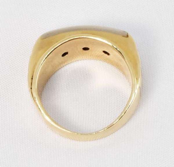 Bold Men's 3-Diamond Ring in 10K W&Y Gold