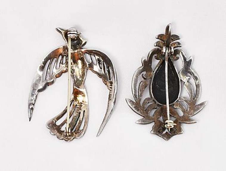 Vintage Pair of Marcasite Broaches in .925 Silver