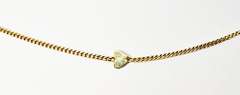 Charming Heart and Curb Link Necklace in 14K