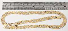 Flashy Braided 14K Tri-Color Necklace