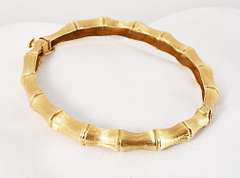 Striking Bamboo Bangle in 14K Yellow Gold