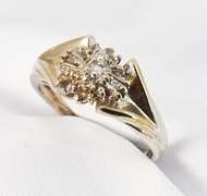 Modern Multi-Diamond Ring in 10K White Gold