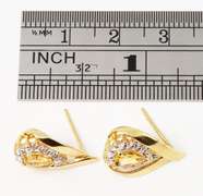 Modern Citrine and Diamond Earrings in 14K