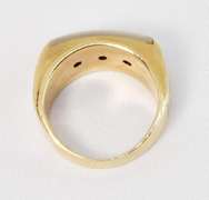 Bold Men's 3-Diamond Ring in 10K W&Y Gold