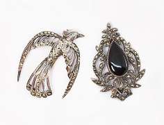 Vintage Pair of Marcasite Broaches in .925 Silver