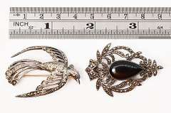 Vintage Pair of Marcasite Broaches in .925 Silver