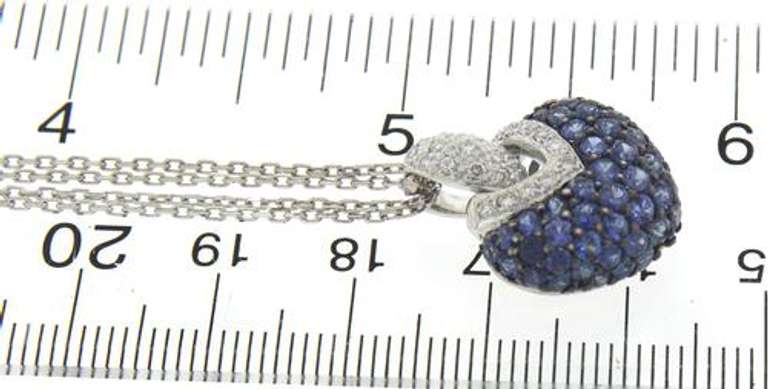 Charming White Gold Sapphire & Diamond Necklace