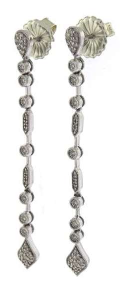 Dazzling .45ctw Diamond Milgrain Drop Earrings