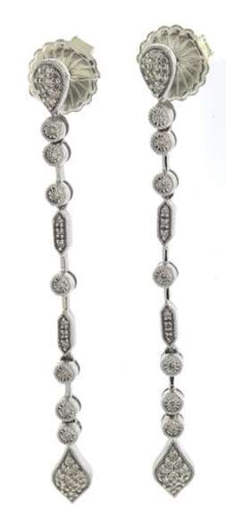 Dazzling .45ctw Diamond Milgrain Drop Earrings