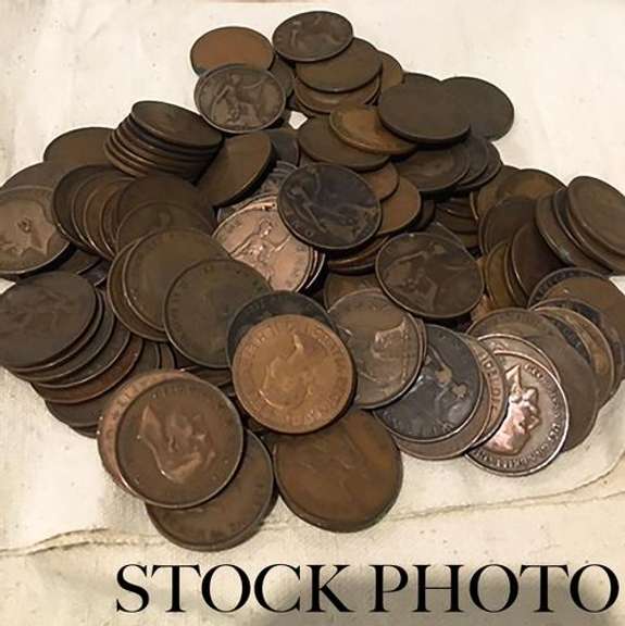 150 Assorted British Copper Pennies