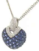 Charming White Gold Sapphire & Diamond Necklace