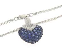 Charming White Gold Sapphire & Diamond Necklace