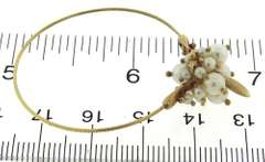 Elegant 10kt Pearl and Gold Vintage Cluster Bead Hoop Earrings