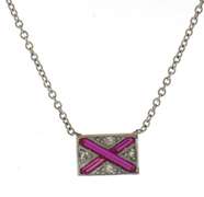 Vintage Diamond & Synthetic Ruby Nautical Flag Letter V