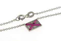 Vintage Diamond & Synthetic Ruby Nautical Flag Letter V