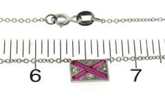 Vintage Diamond & Synthetic Ruby Nautical Flag Letter V